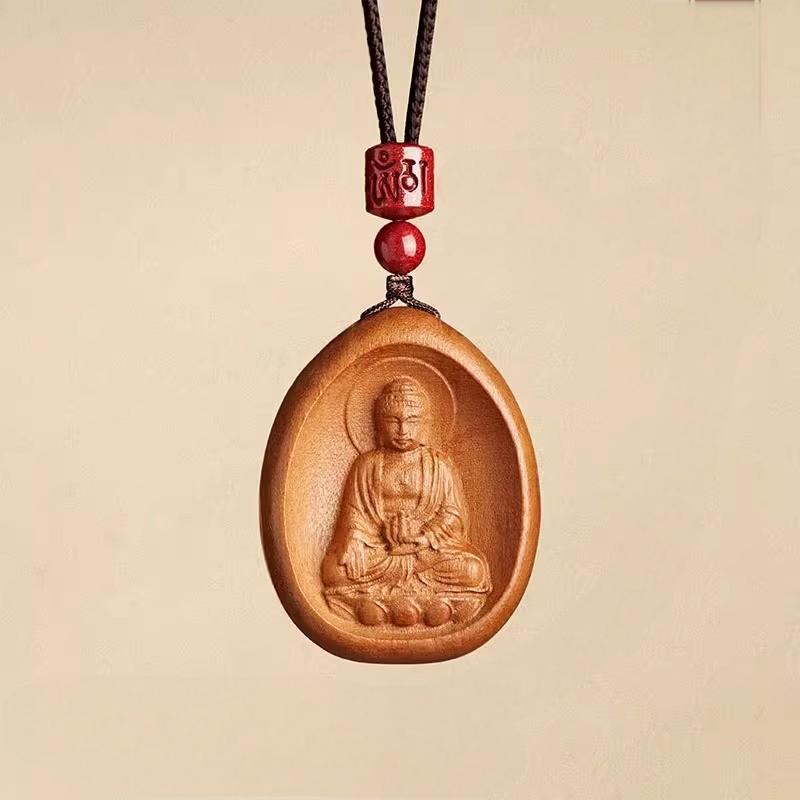Feng Shui Peach Wood Necklace. - Fortunechange