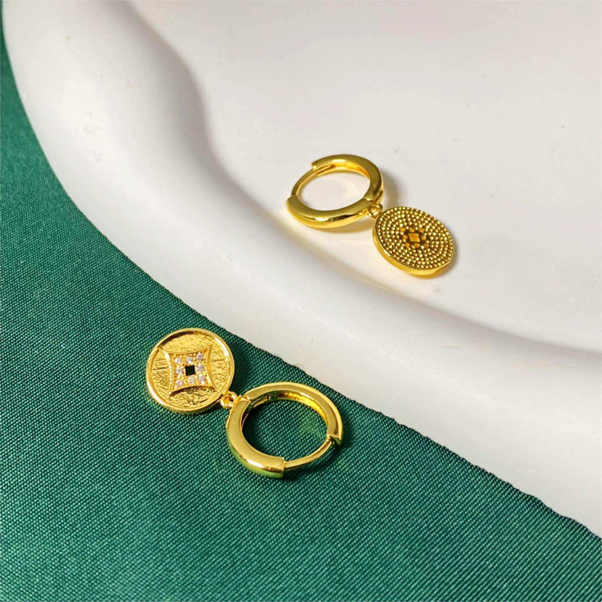 Feng Shui Copper Coin Earrings. - Fortunechange