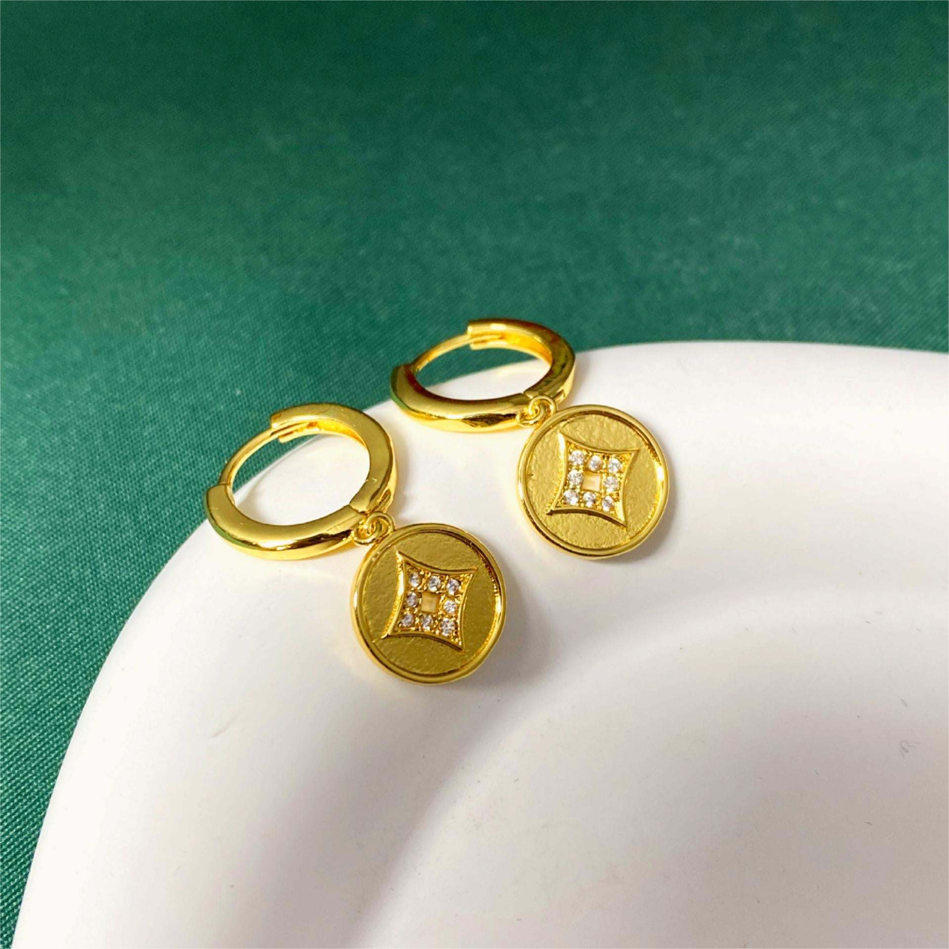 Feng Shui Copper Coin Earrings. - Fortunechange