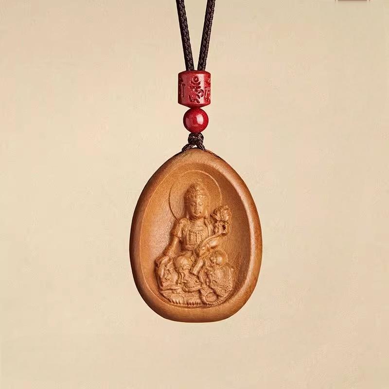 Feng Shui Peach Wood Necklace. - Fortunechange