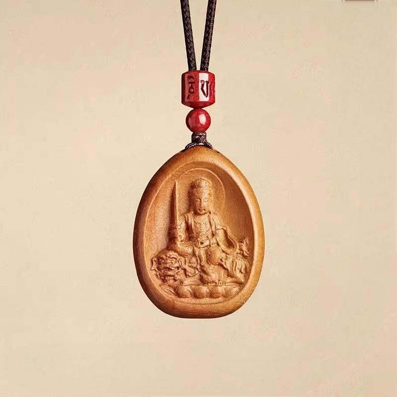 Feng Shui Peach Wood Necklace. - Fortunechange