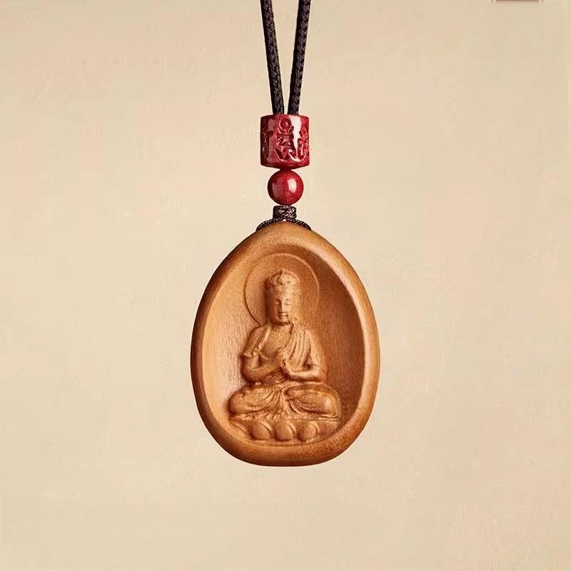 Feng Shui Peach Wood Necklace. - Fortunechange